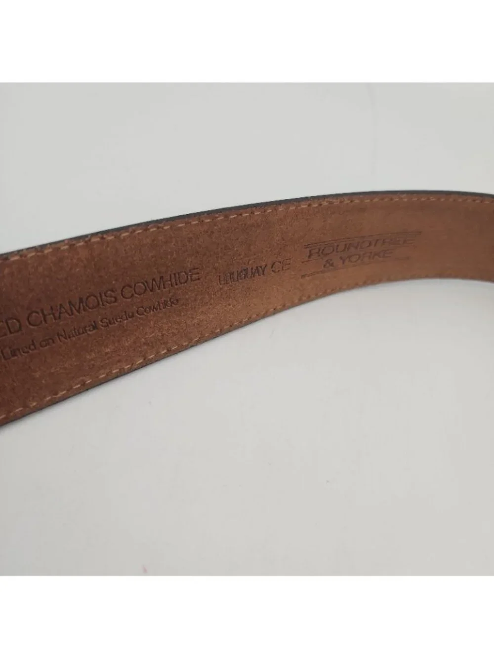 roundtree and yorke mens Leather Belt 36 Brown Black Brass Buckle Fits 33-37